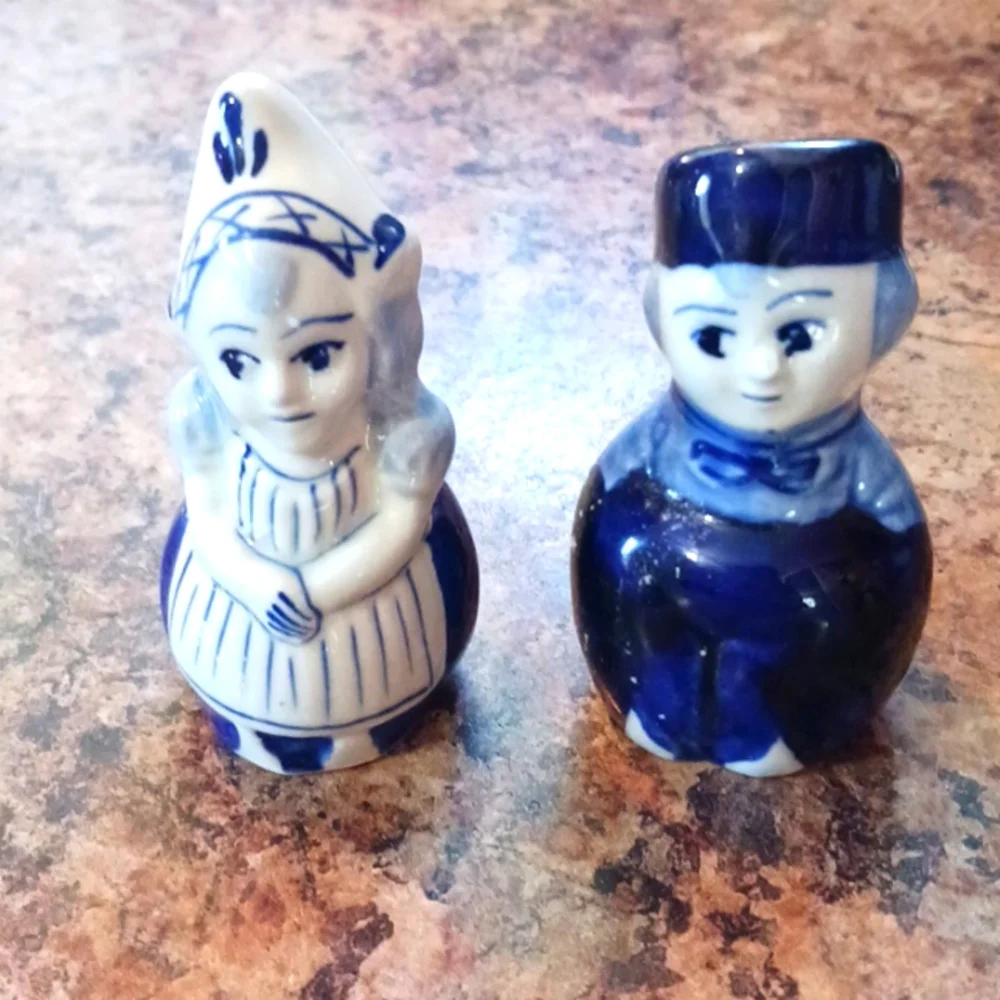VINTAGE Danish Girl & Boy Salt & Pepper Shakers Set